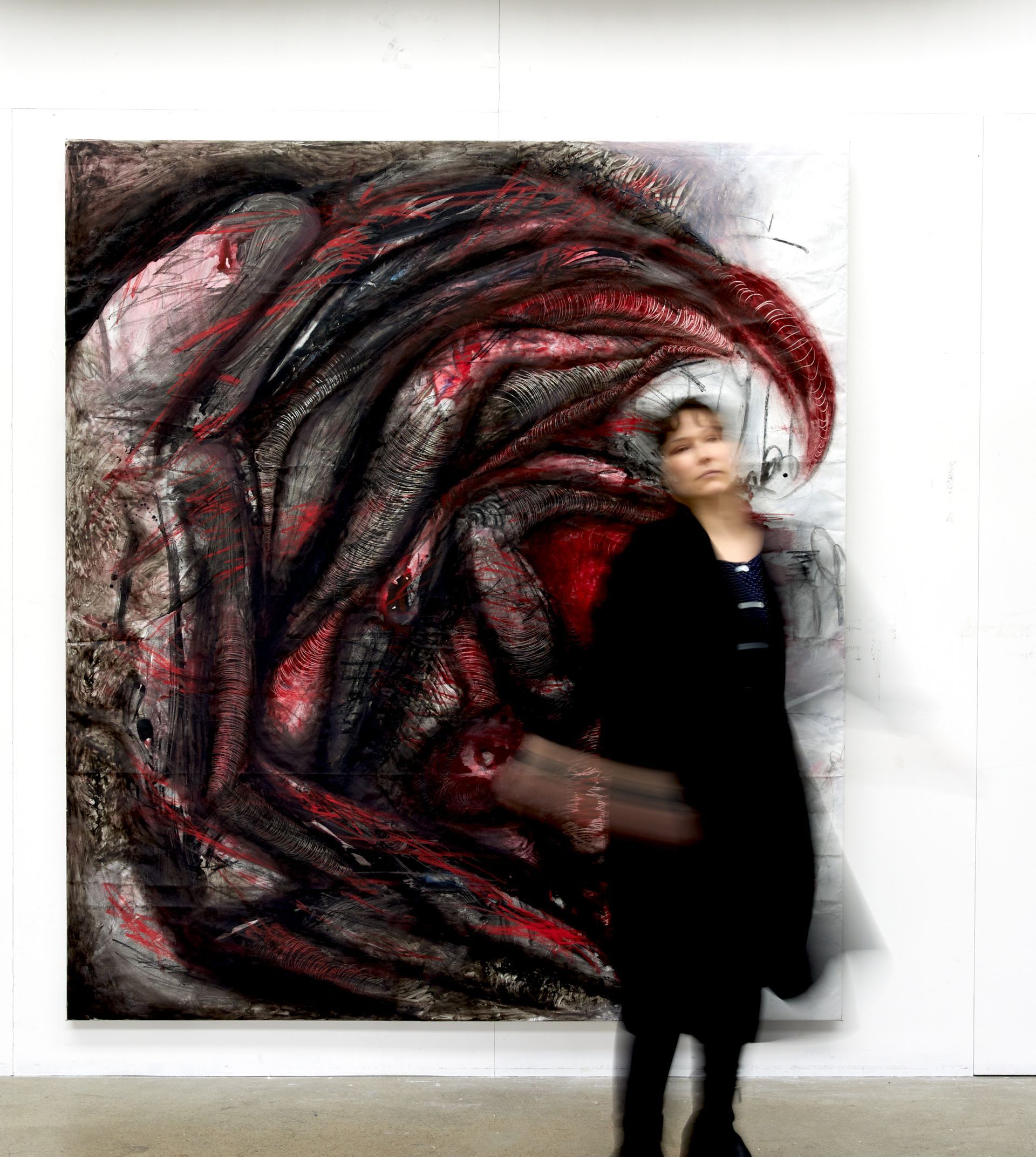 Photo of Lala Drona in her studio at Royal College of Art 2025