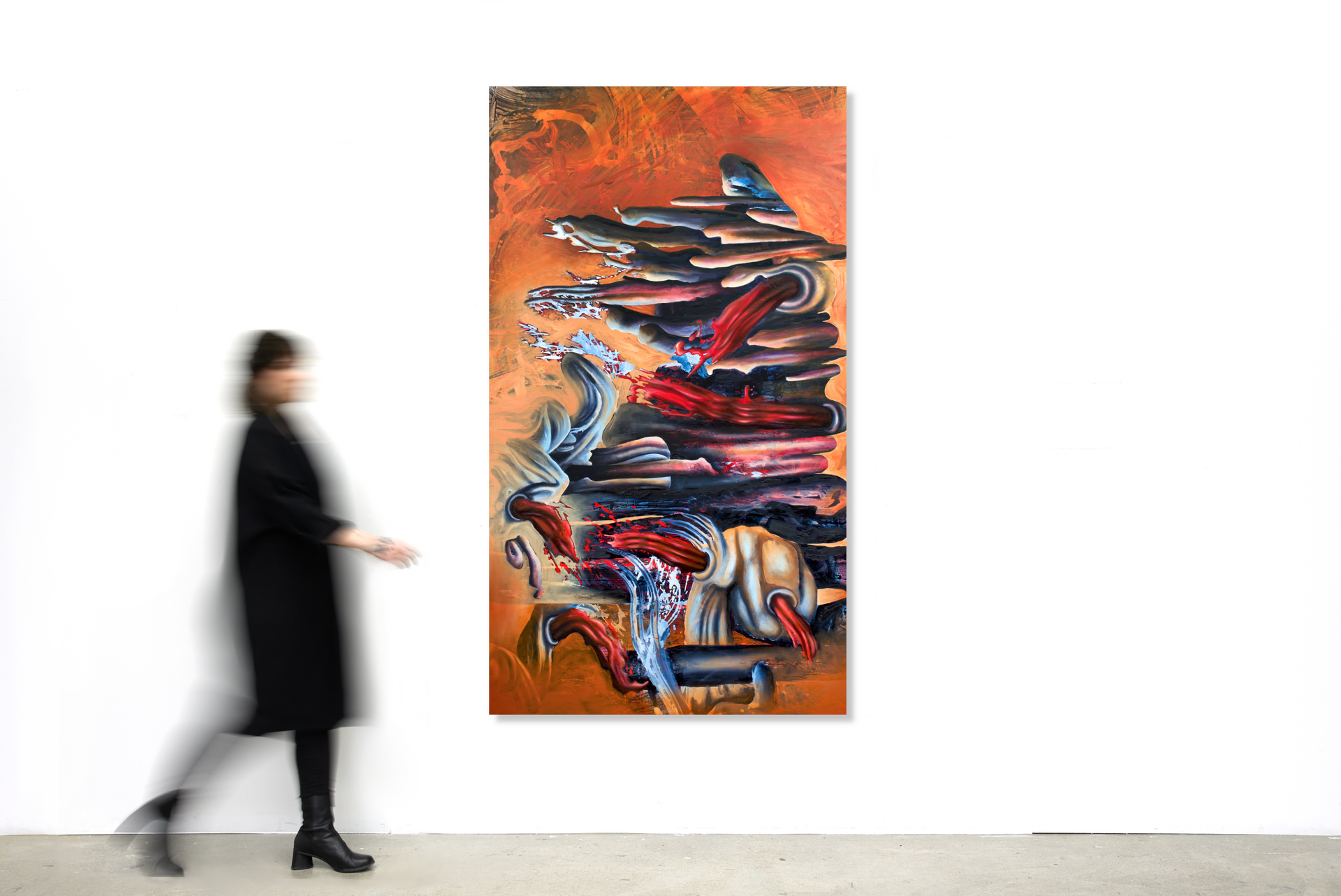 Ms Columbine painting by lala drona artist in photo