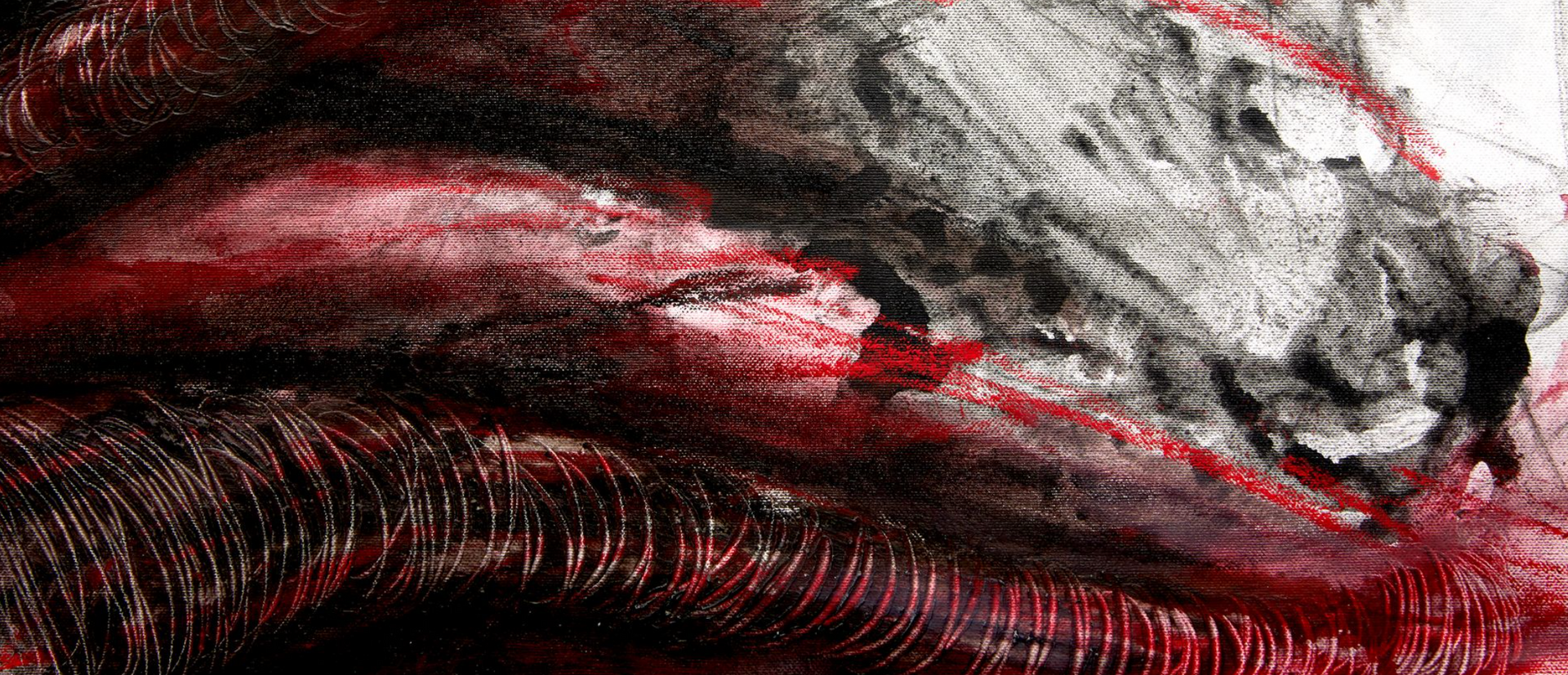 Detail of Painting Red and Black by Lala Drona Miss America