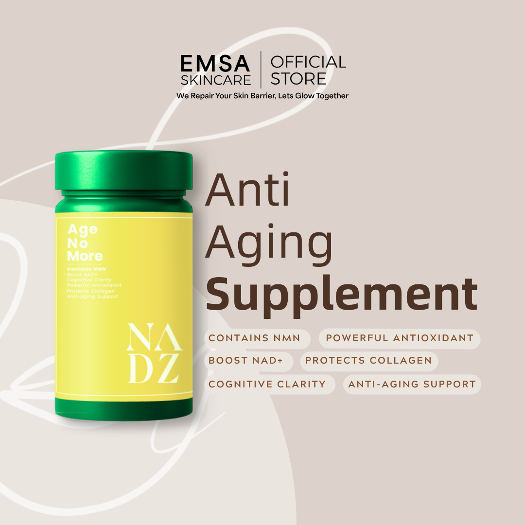 Suplemen Anti-Penuaan | Mengandungi NMN, Resveratrol & Ekstrak Biji Anggur