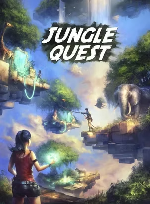 Jungle quest is a video game that looks like a movie poster.
