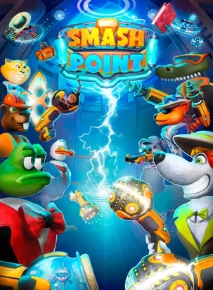 A poster for a video game called smash point.
