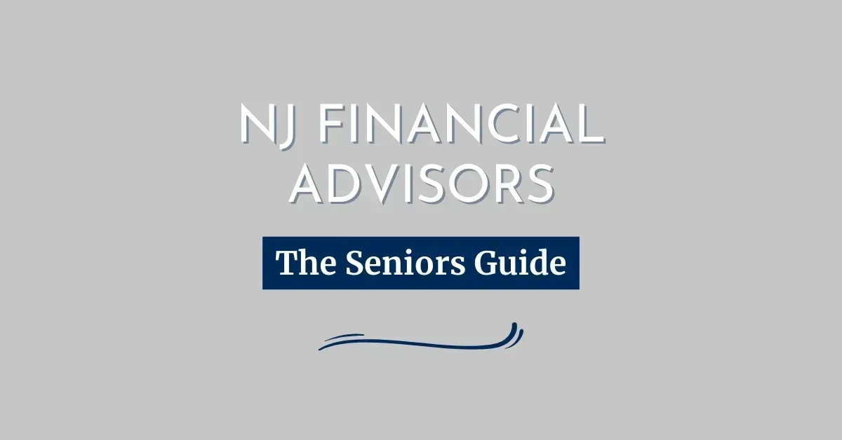 NJ Financial Advisors logo with “The Seniors Guide” in white and blue on a light gray background