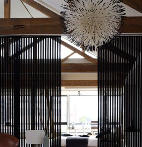 Panel Glide Blind Fabric is Linear Black — Custom Curtains & Blinds In Toukley NSW