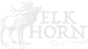Elk Horn Tent & Canvas logo: elk illustration with 