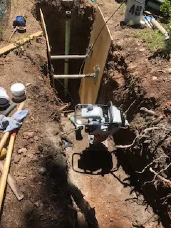 A person is digging a hole in the ground.