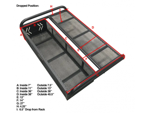 Kolpin convertible rear drop rack
