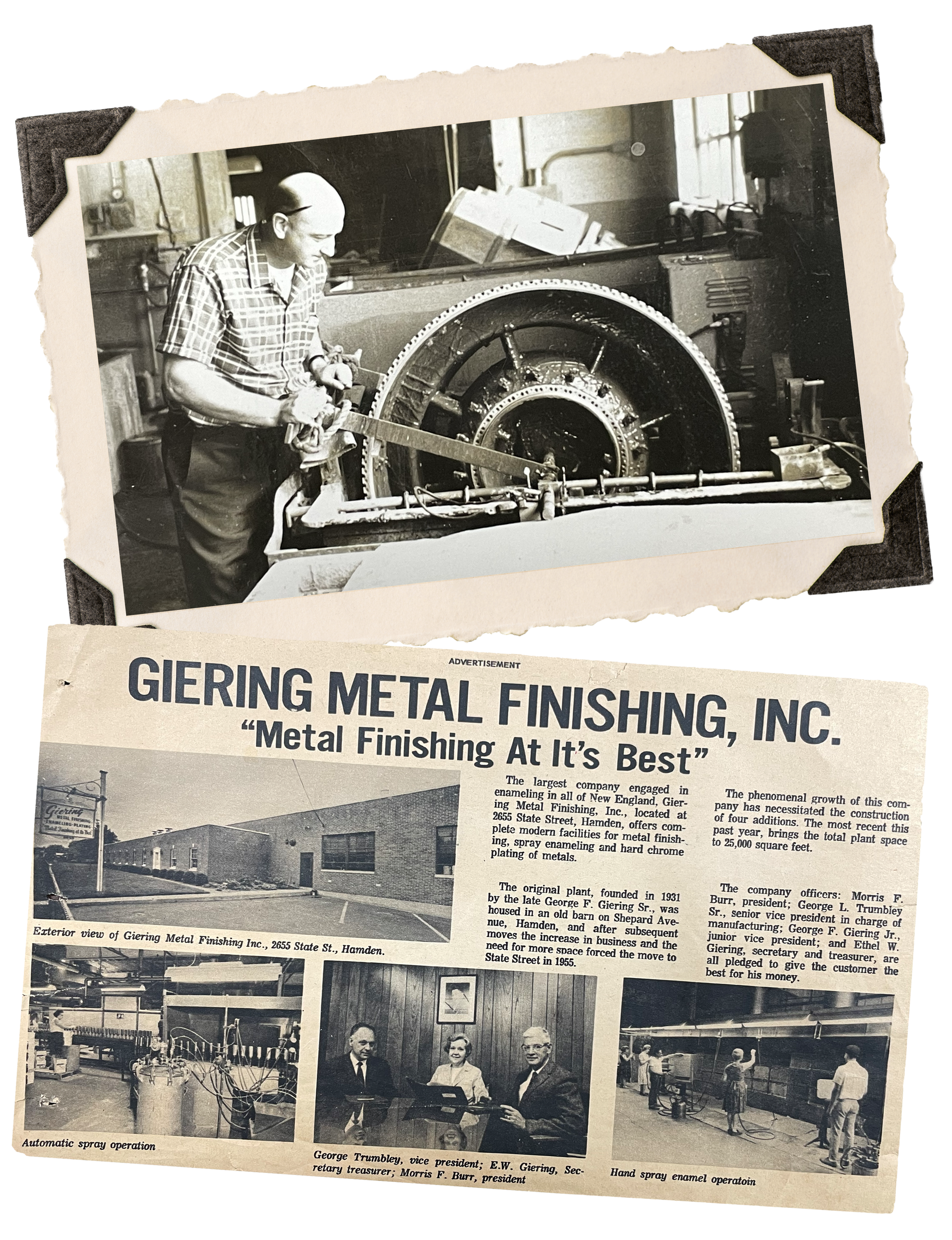 Giering Metal Finishing historical photo collage