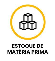 Um círculo amarelo com um ícone preto de três cubos dentro dele.