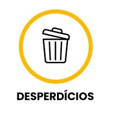 Um ícone de lata de lixo preto e branco em um círculo amarelo.