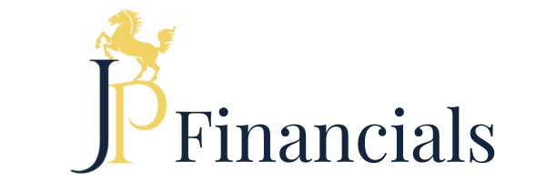 A logo for jp financials with a horse on it