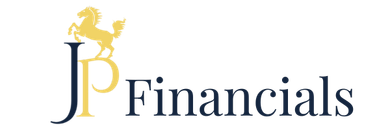 A logo for jp financials with a horse on it
