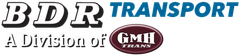 A logo for bdr transport a division of gmh trans