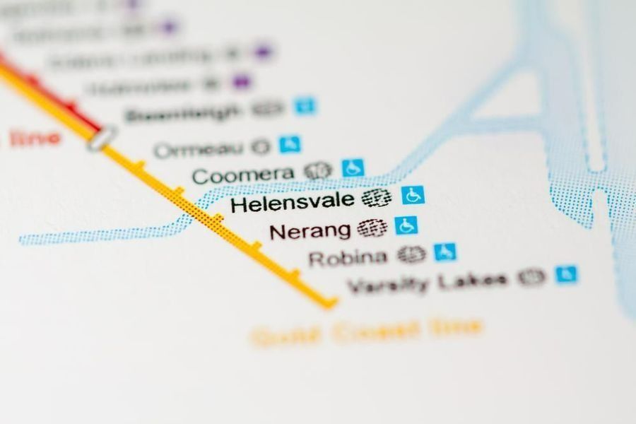 A Close-up Of a Map Showing the Location of Helensville — Dent Motive in Helensvale, QLD