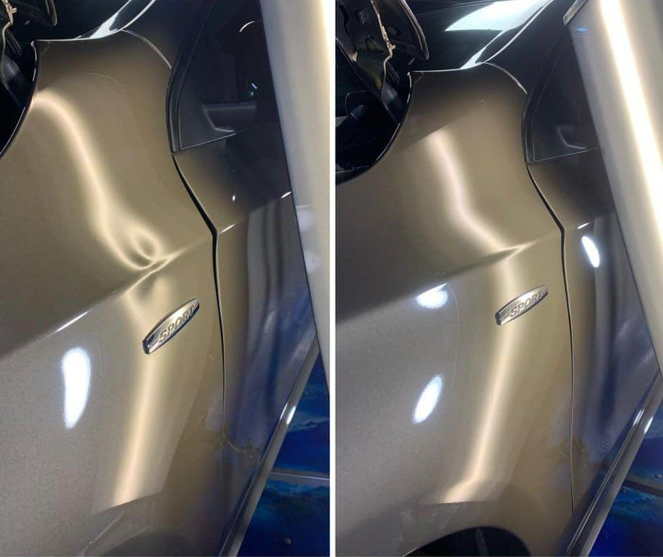 Dent Repair On the Side Of The Car Before and After — Dent Motive in Nerang, QLD