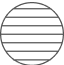 A black and white drawing of a circle with stripes on it.