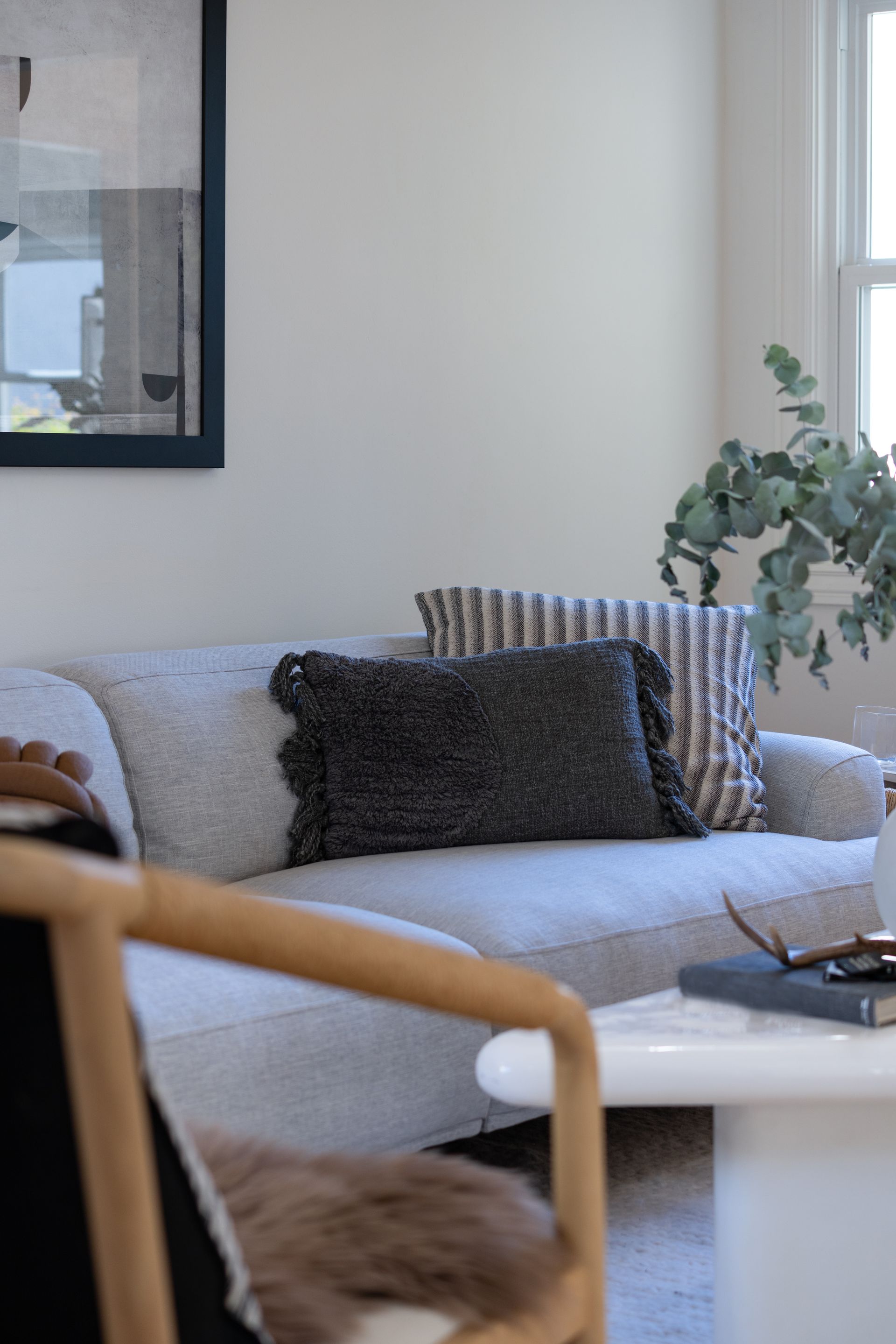 Zoomed in photo of a couch