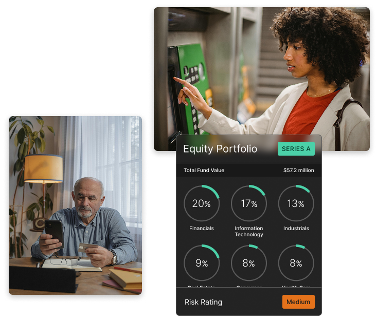 Healthcare professionals working with technology