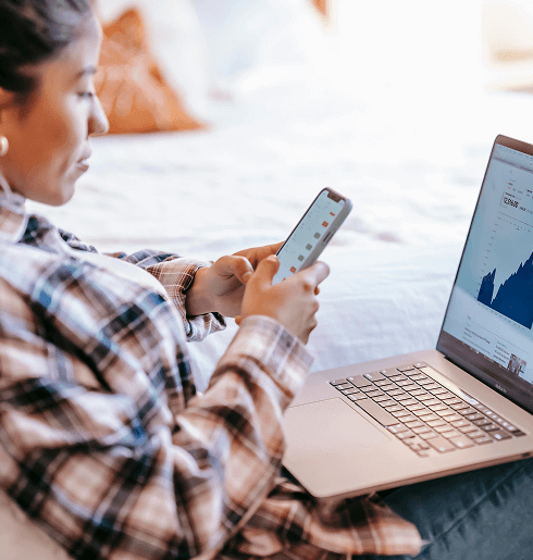 Woman going through finances