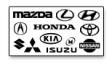 A bunch of car logos on a white background.