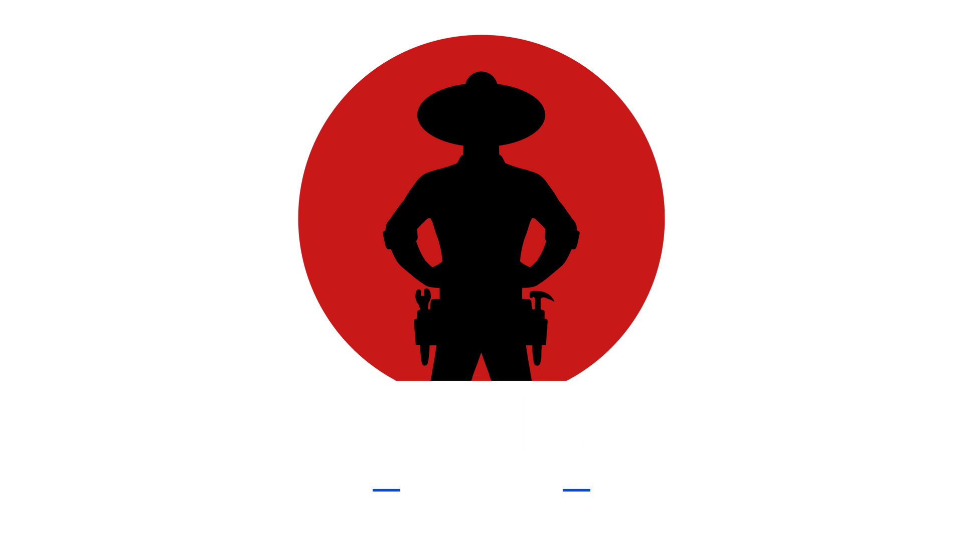 A silhouette of a man in a sombrero standing in a red circle.