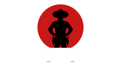 A silhouette of a man in a sombrero standing in a red circle.