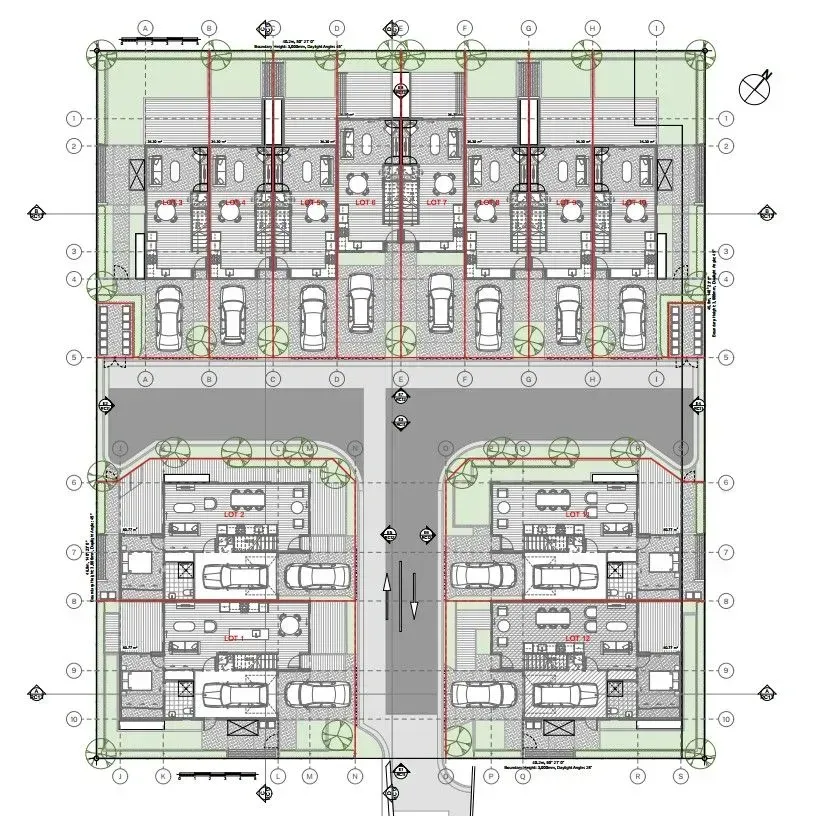 A floor plan of a building with a lot of cars on it