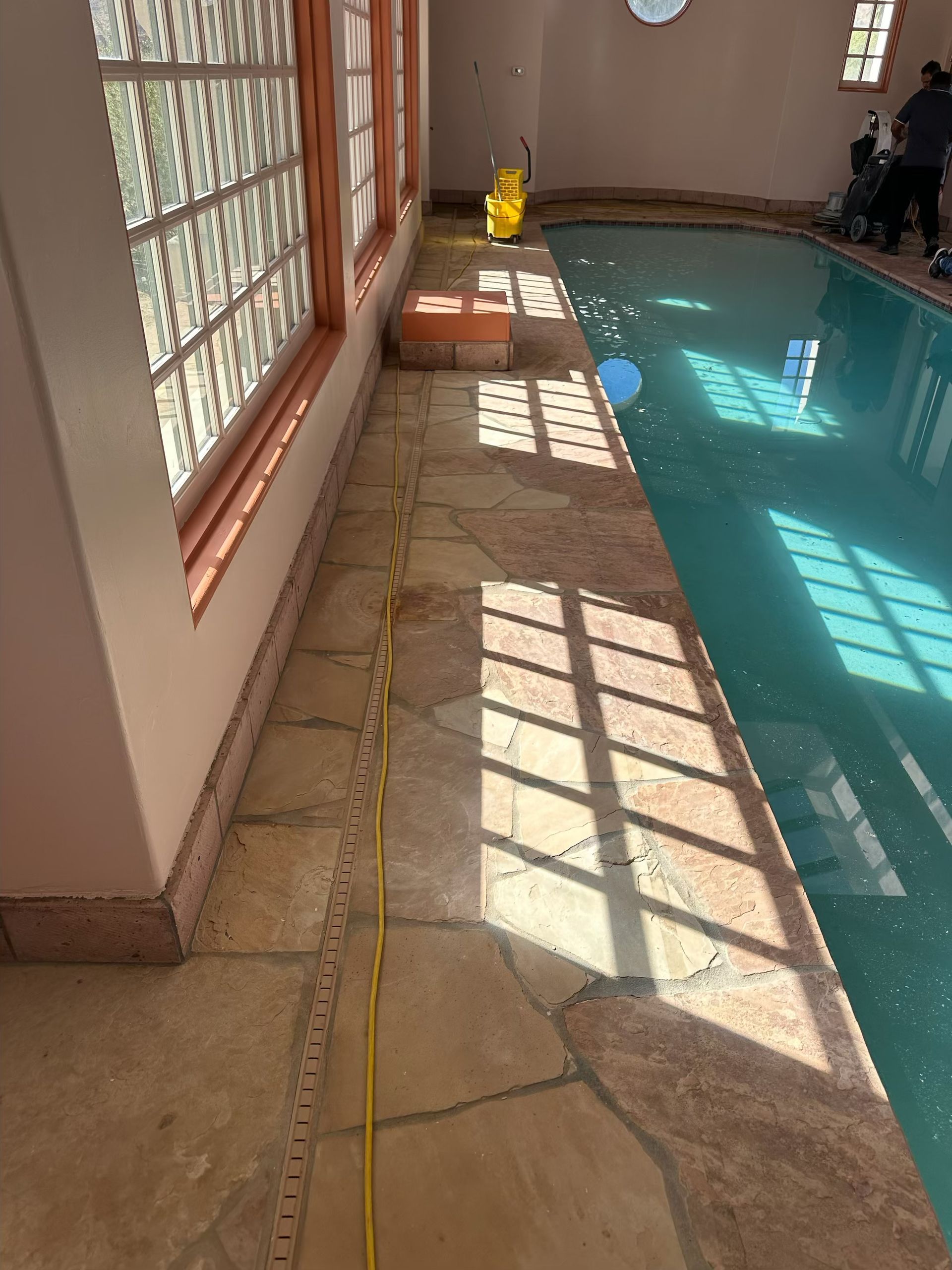 Flagstone by pool area