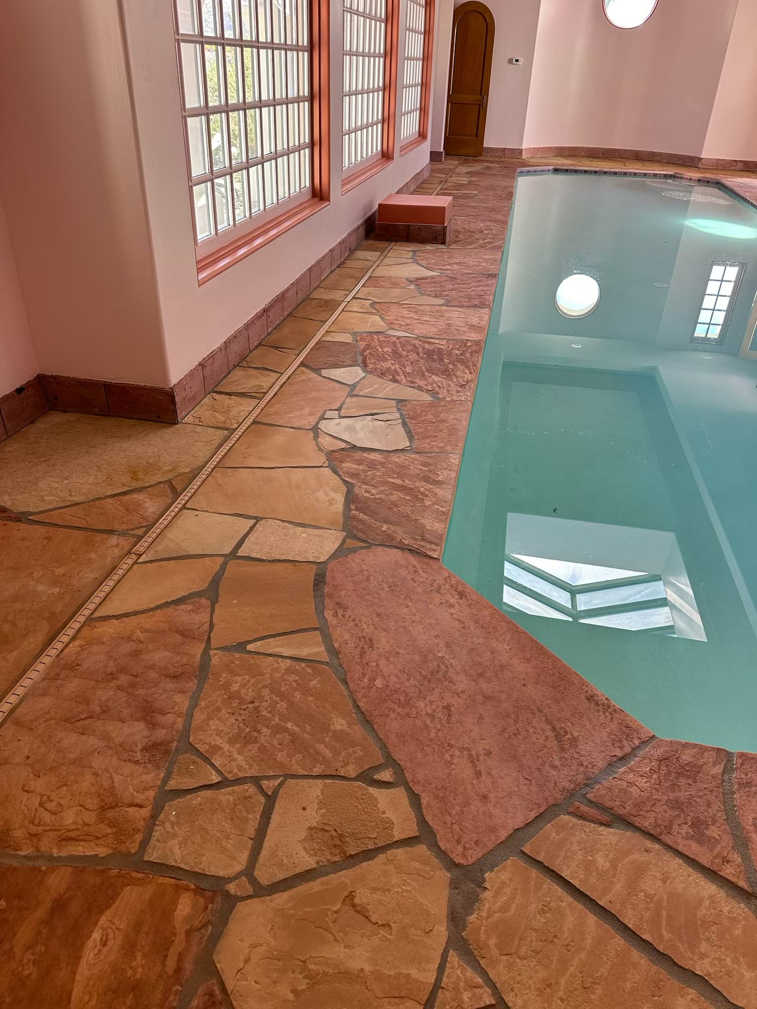 Flagstone by pool area