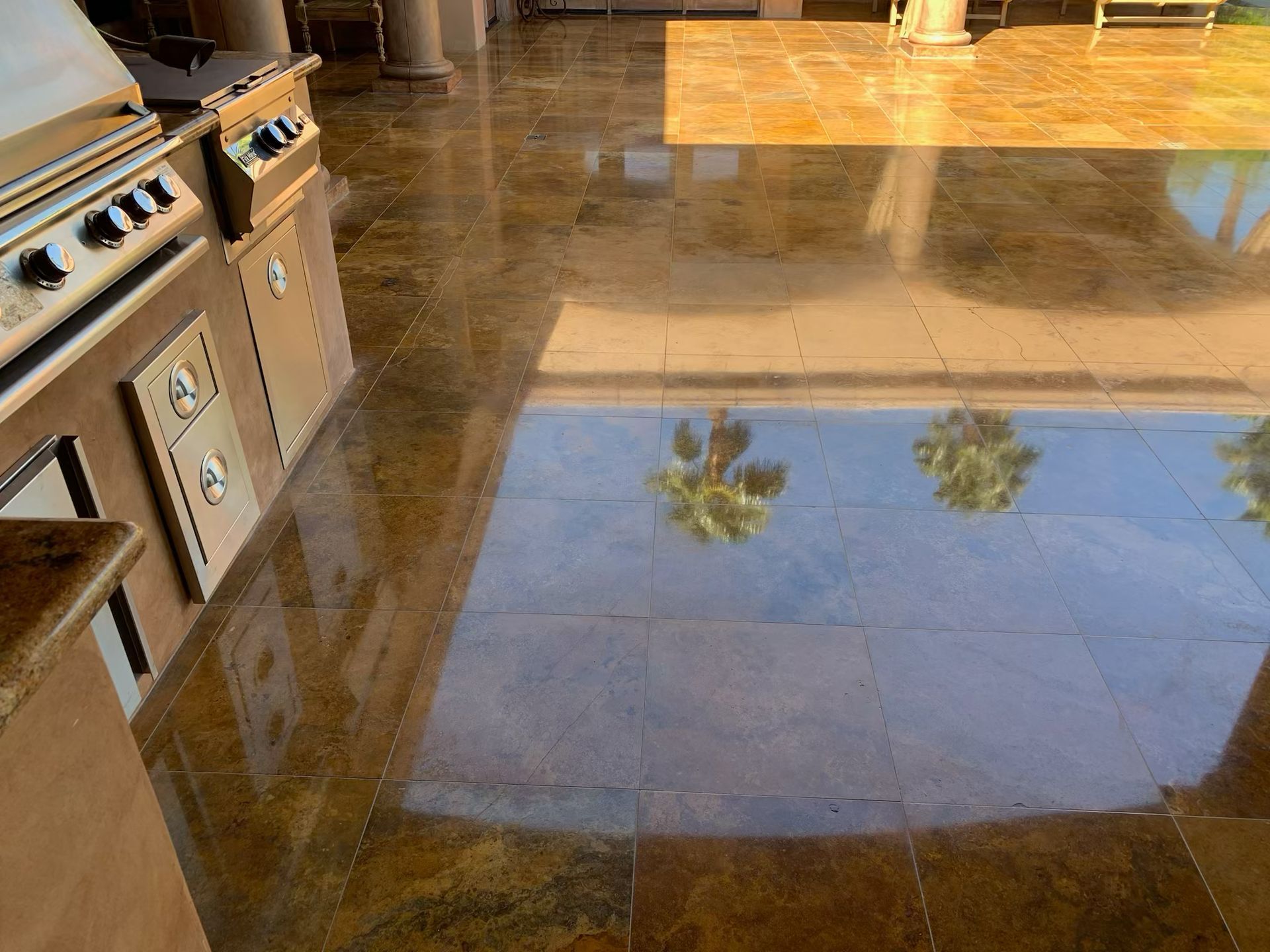 Travertine outside of residence