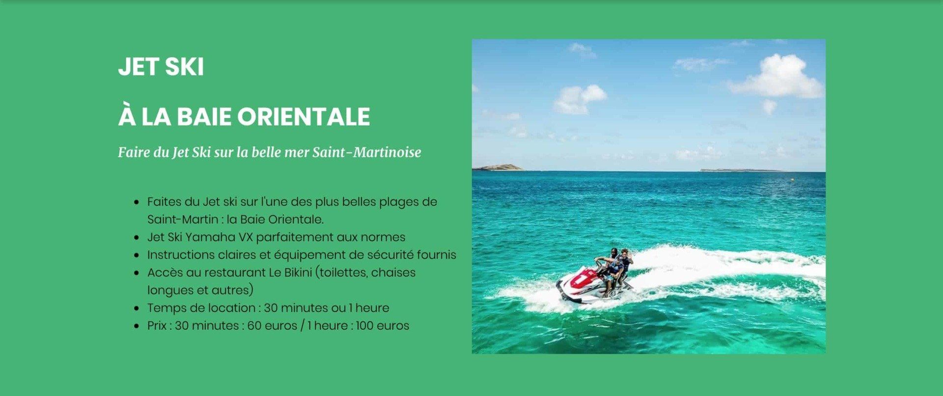 Jet ski à la Baie Orientale, section activité sur le site internet du Bikini Watersport