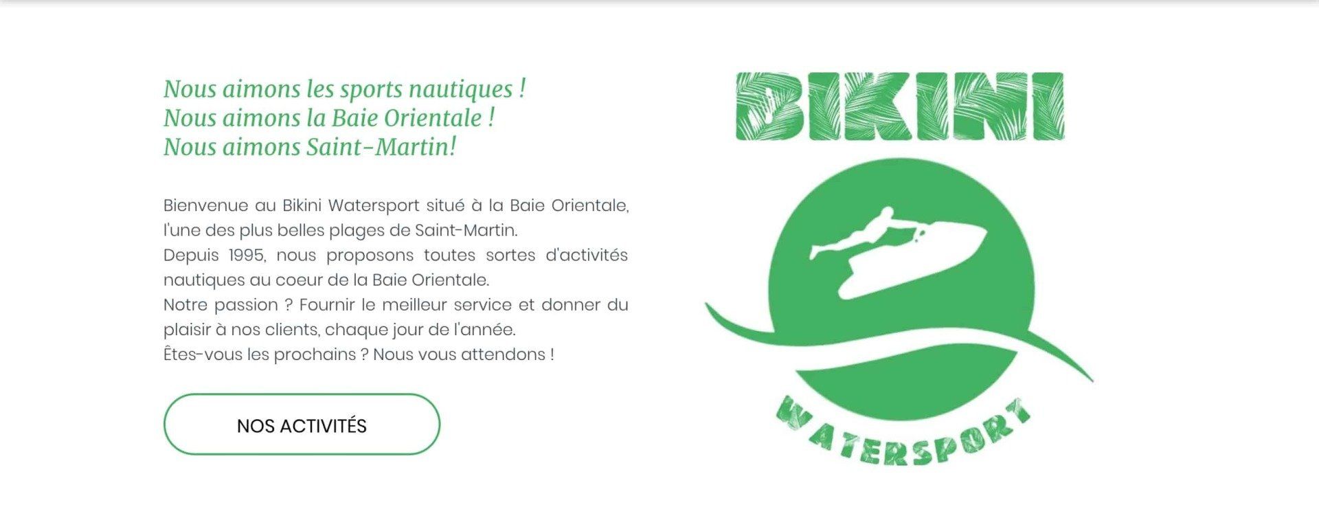 Site internet du Bikini Watersport, une charte graphique respectée !