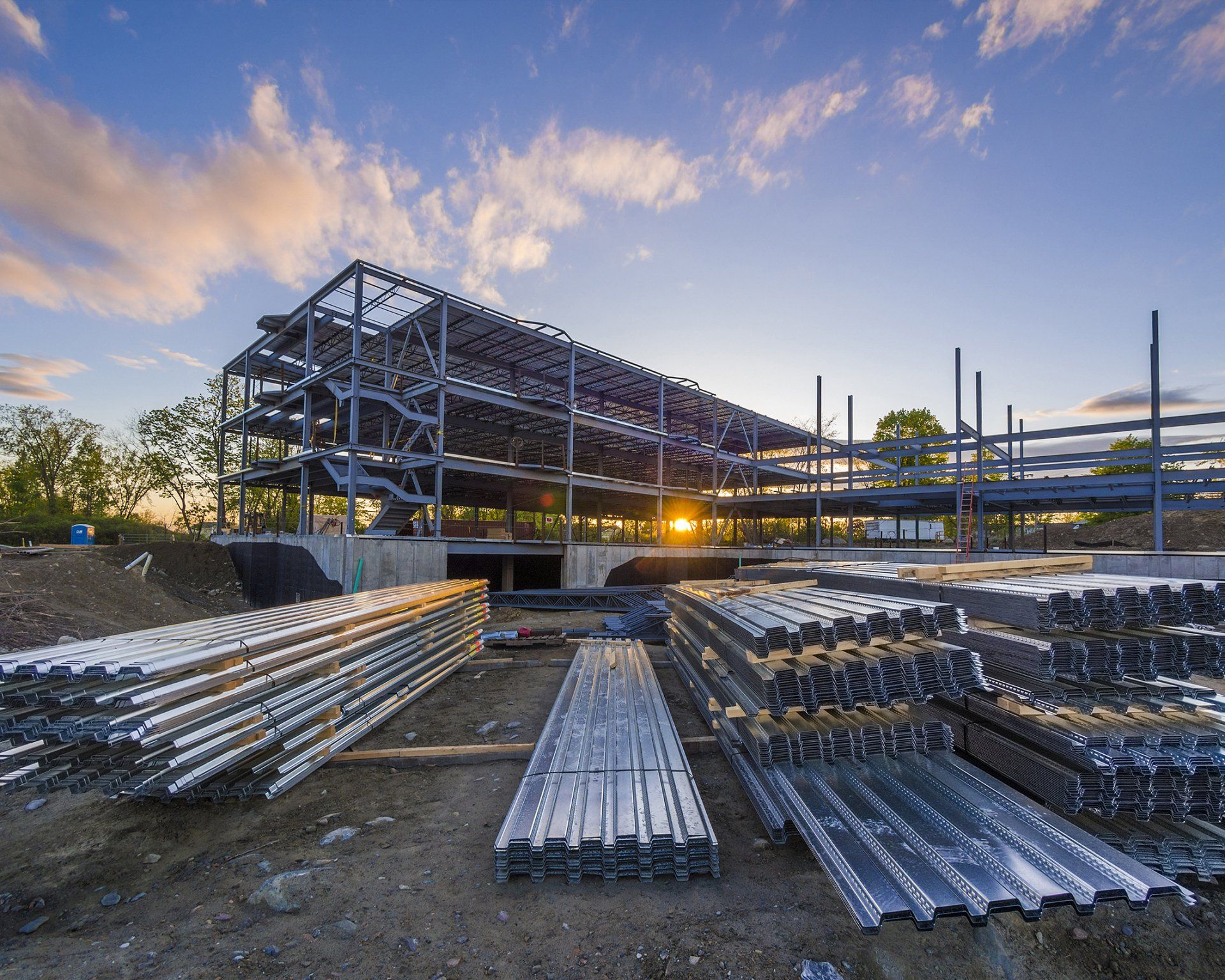 Construction Site with Steel Flooring - Billings, MT - Western States Steel Erection Co.