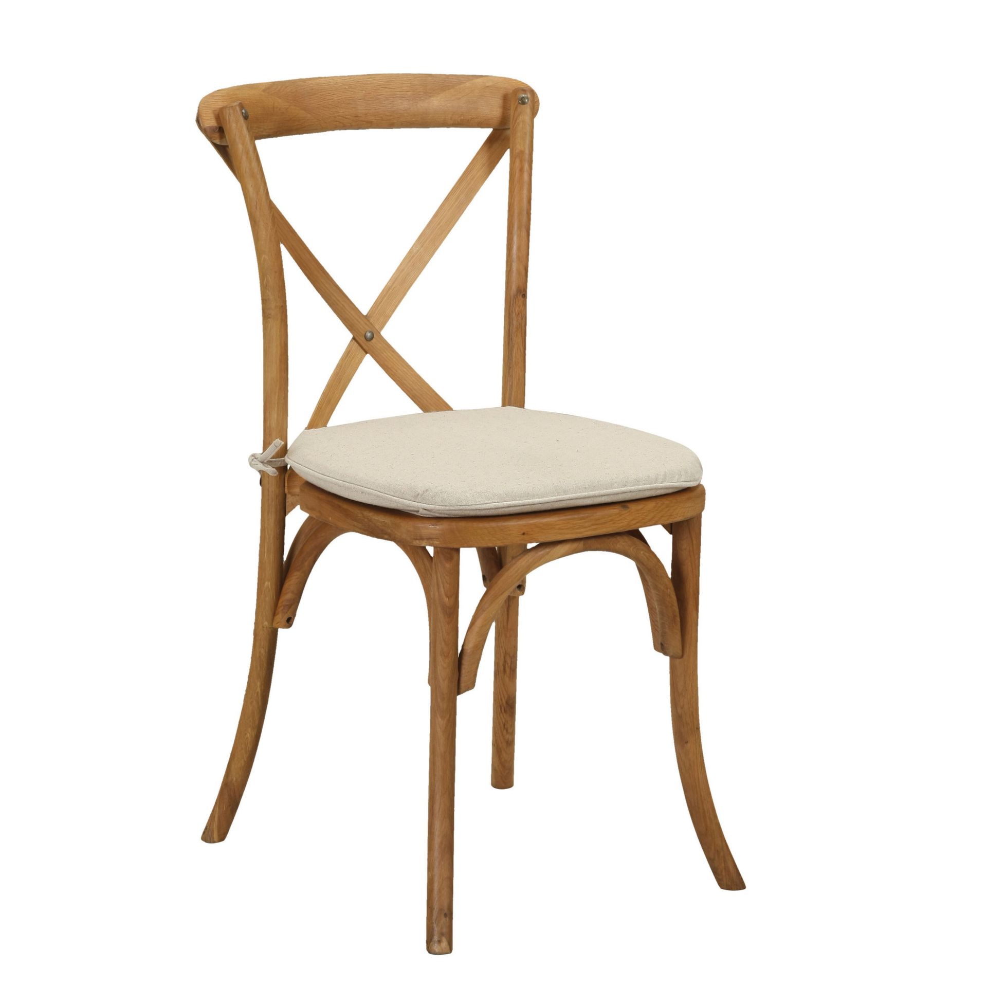 Fruitwood X Back Chair with Pad