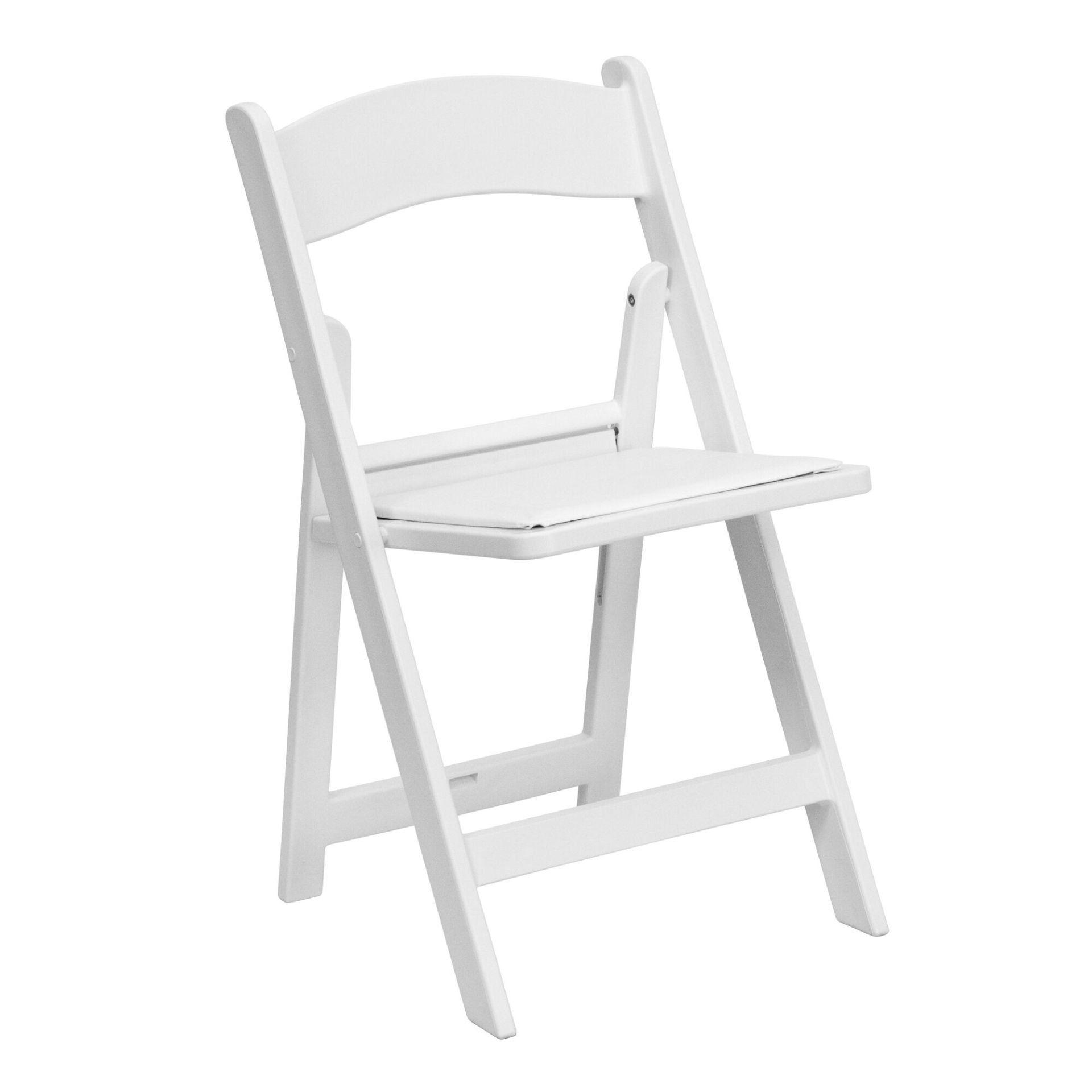 White Padded Resin Folding Chair