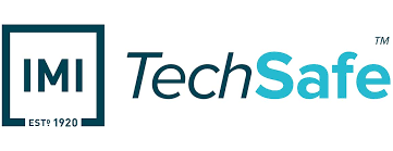 IMI Tech Safe logo letter imi in square box with tech safe written to the right, the word safe in light blue 