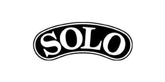 SOLO logo inside a black, oval-shaped border. White text on black background.