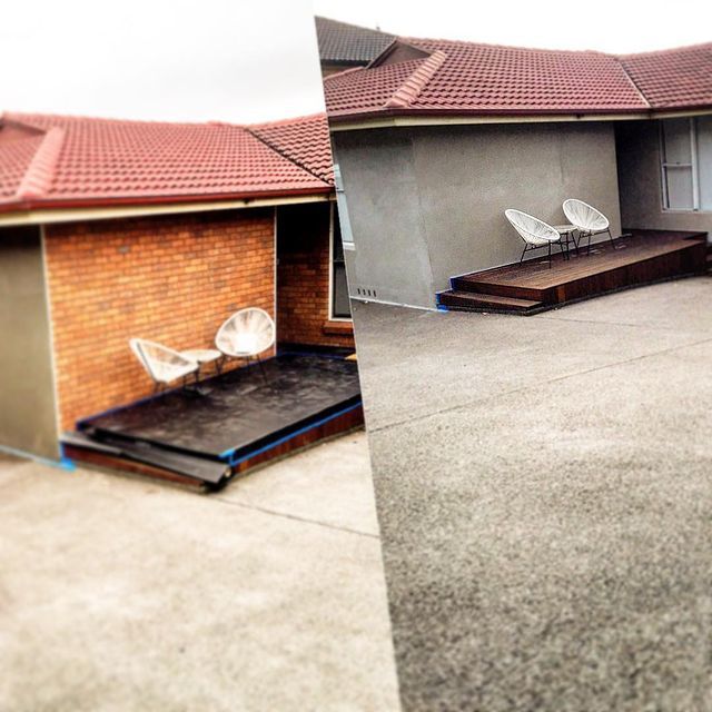 Residential House Before and After Renovation — Newcastle NSW — T.K Cement Render