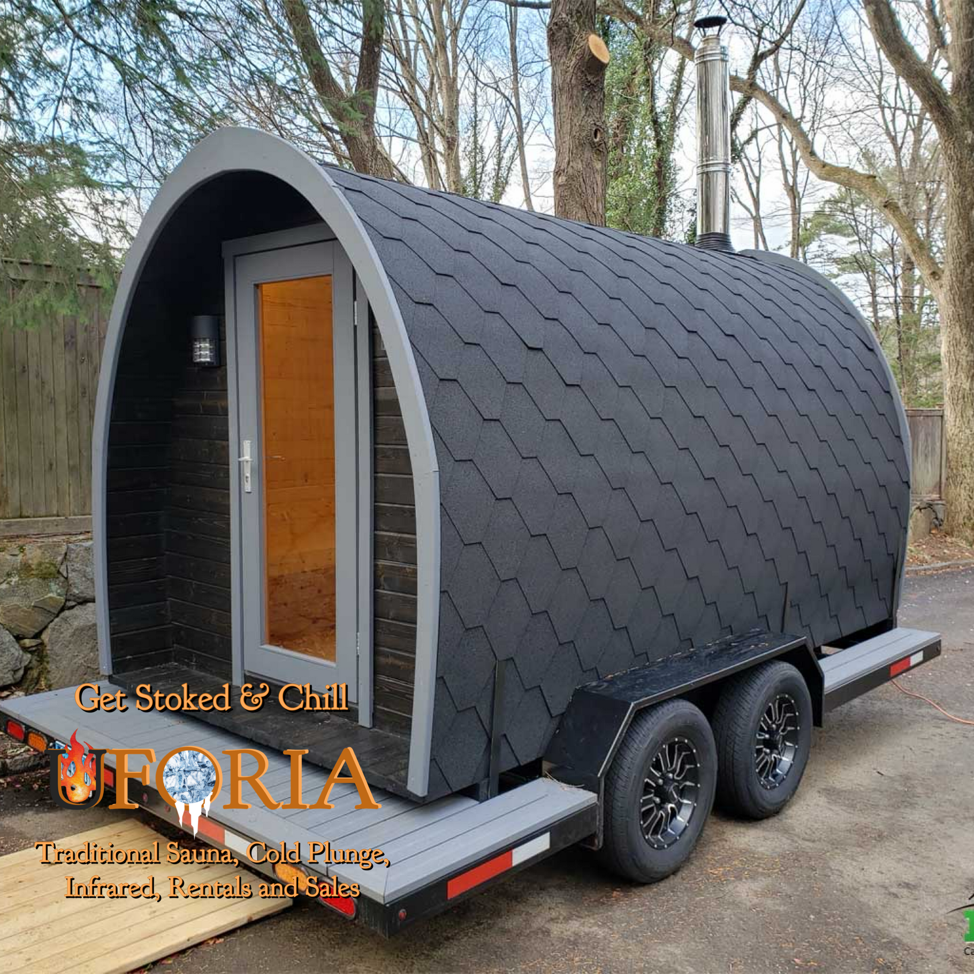 Custom saunas on a trailer, mobile saunas