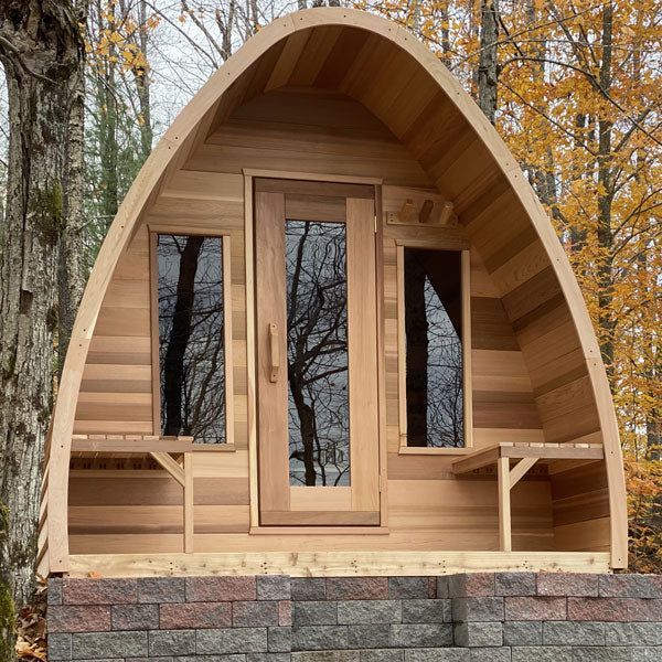Affordable outdoor sauna pod