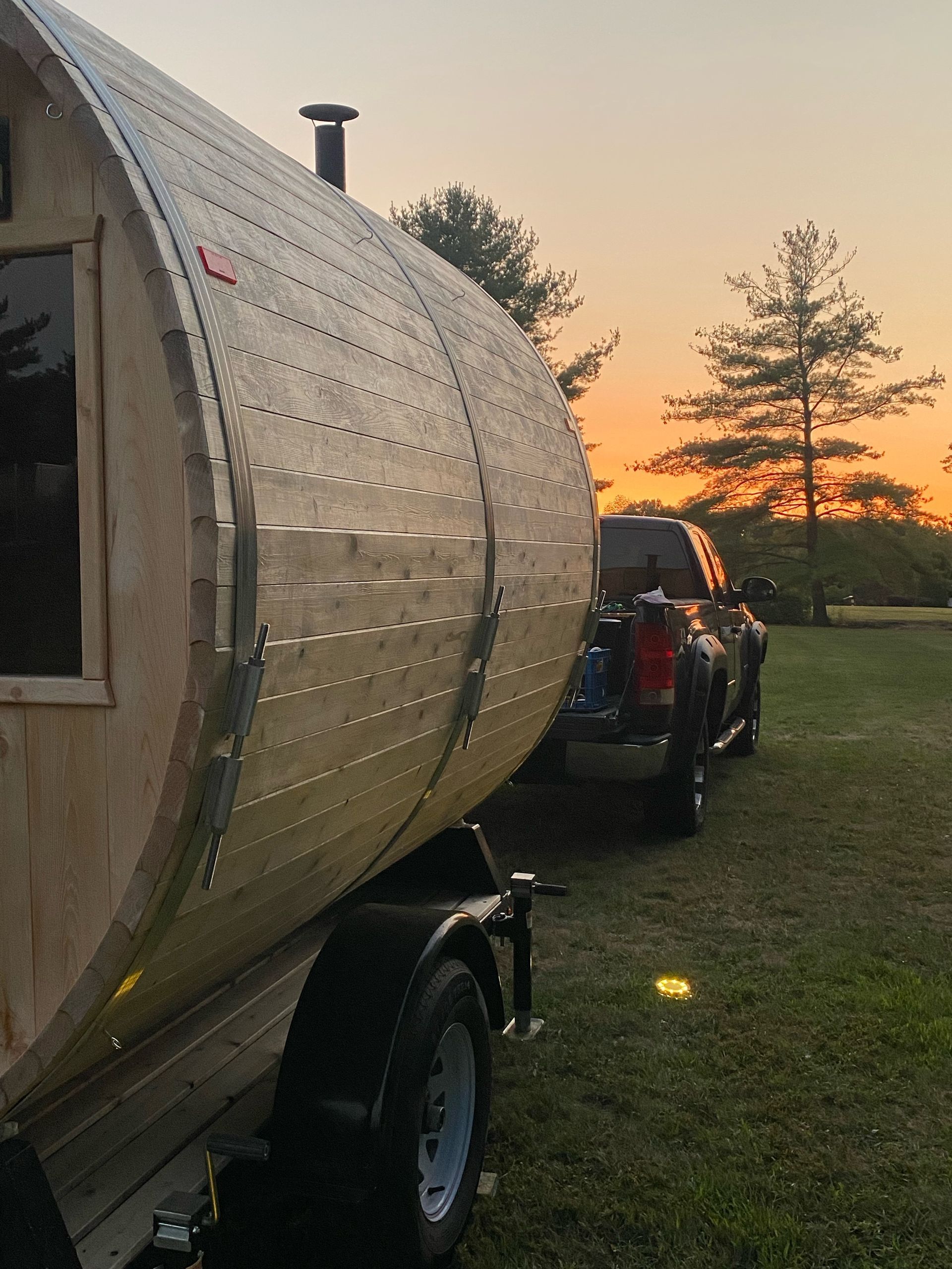 mobile barrel sauna business