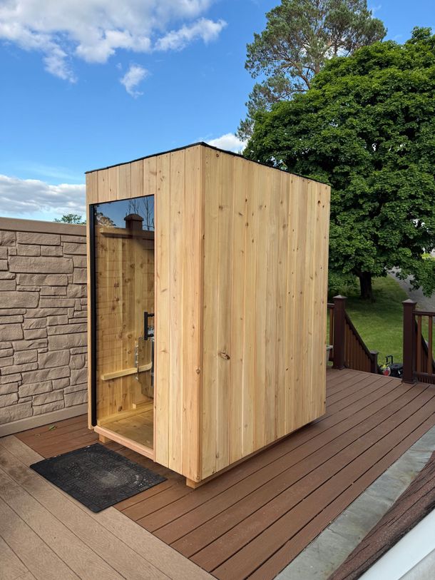 Deck top outdoor electric sauna and infrared 