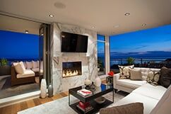 Hearth Products — Contemporary Outdoor Area with Fireplace in Poughkeepsie, NY