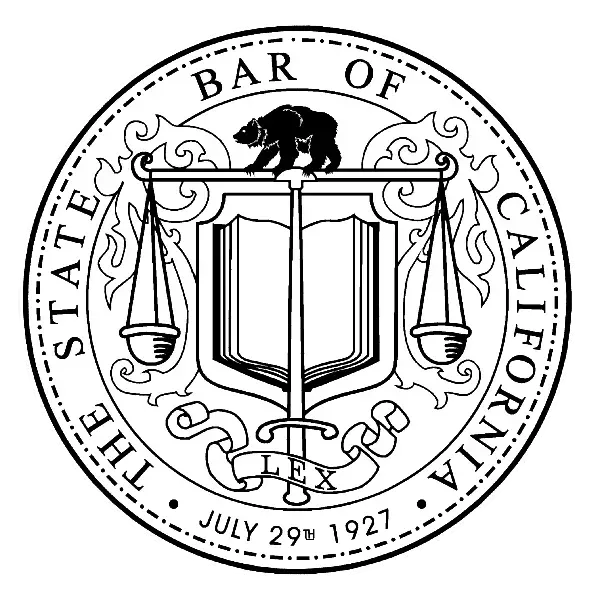 The State Bar of California seal with a bear, scales, and open book.