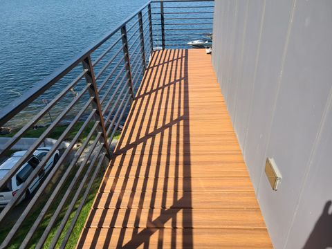 Newly built wooden decks with fences