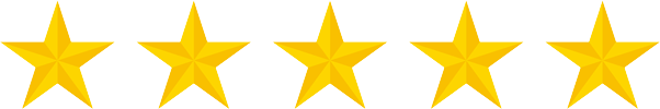 A row of yellow stars on a white background.