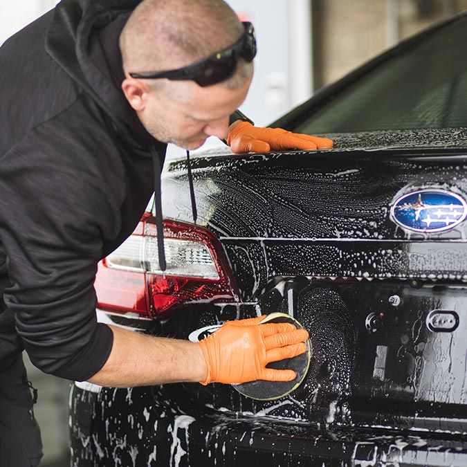 Hand washing and decontaminating a Subaru WRX