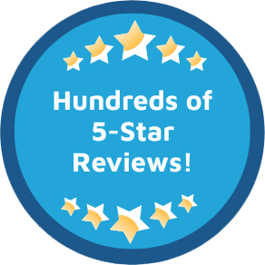 Blue circle with text