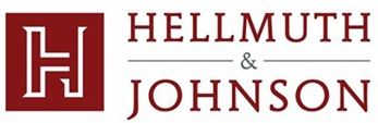 Logo for Hellmuth & Johnson Law Firm, a red square with the letter 