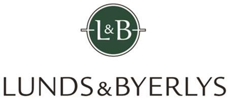 Logo for Lunds & Byerlys grocery store; a dark green circle with “L & B” and the store’s name below.